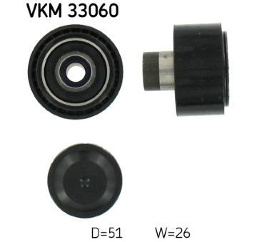 Vratná/vodiaca kladka rebrovaného klinového remeňa SKF VKM 33060
