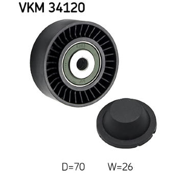 Vratná/vodicí kladka, klínový žebrový řemen SKF VKM 34120