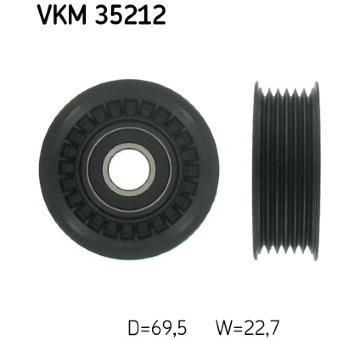 Vratná/vodicí kladka, klínový žebrový řemen SKF VKM 35212