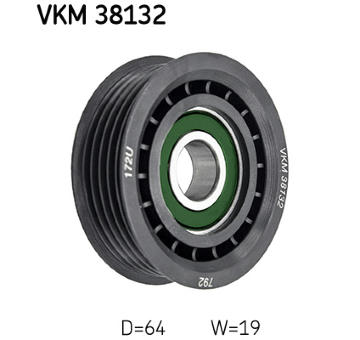 Vratná/vodicí kladka, klínový žebrový řemen SKF VKM 38132