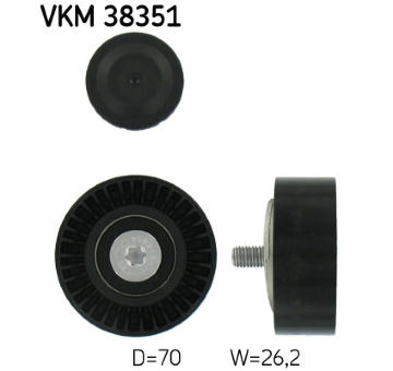 Vratná/vodicí kladka, klínový žebrový řemen SKF VKM 38351