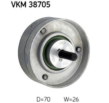 Vratná/vodicí kladka, klínový žebrový řemen SKF VKM 38705