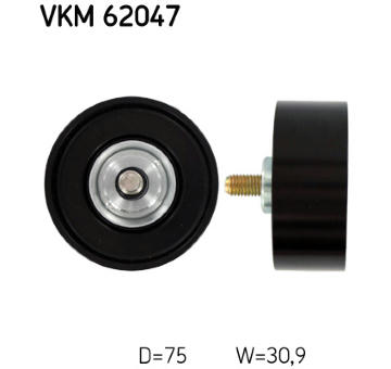 Vratná/vodicí kladka, klínový žebrový řemen SKF VKM 62047
