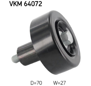 Vratná/vodicí kladka, klínový žebrový řemen SKF VKM 64072