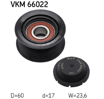 Vratná/vodicí kladka, klínový žebrový řemen SKF VKM 66022