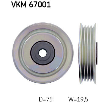 Vratná/vodiaca kladka rebrovaného klinového remeňa SKF VKM 67001
