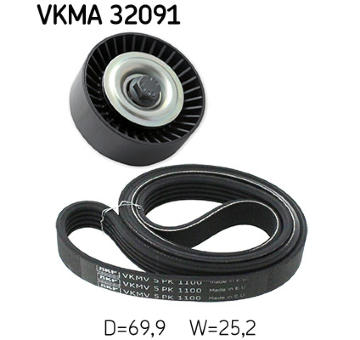 Sada žebrovaných klínových řemenů SKF VKMA 32091