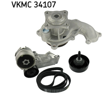 Vodní pumpa + klinový żebrový řemen SKF VKMC 34107