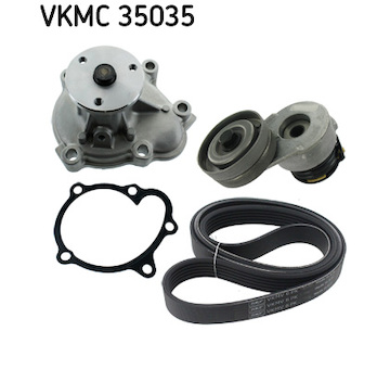 Vodní pumpa + klinový żebrový řemen SKF VKMC 35035