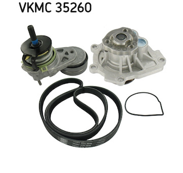 Vodní pumpa + klinový żebrový řemen SKF VKMC 35260