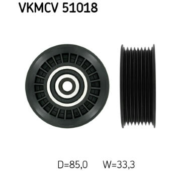 Vratná/vodiaca kladka rebrovaného klinového remeňa SKF VKMCV 51018