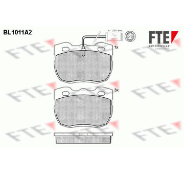 Sada brzdových destiček, kotoučová brzda FTE 9010005