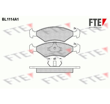 Sada brzdových destiček, kotoučová brzda FTE 9010030