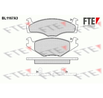 Sada brzdových destiček, kotoučová brzda FTE 9010045