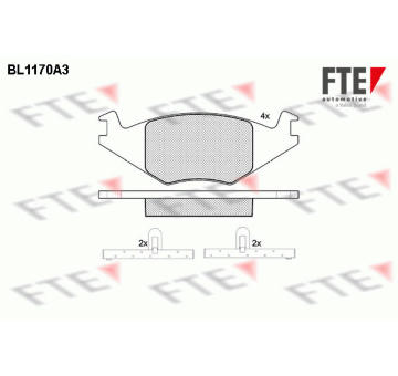 Sada brzdových destiček, kotoučová brzda FTE 9010048