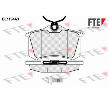 Sada brzdových destiček, kotoučová brzda FTE BL1194A3