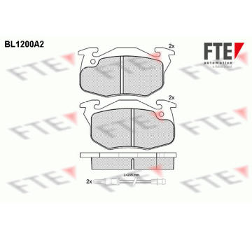 Sada brzdových destiček, kotoučová brzda FTE 9010057