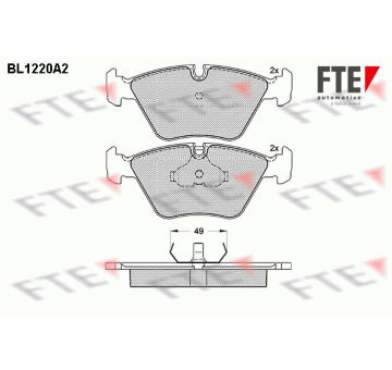 Sada brzdových destiček, kotoučová brzda FTE 9010066