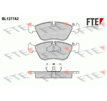 Sada brzdových destiček, kotoučová brzda FTE BL1277A2