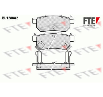 Sada brzdových destiček, kotoučová brzda FTE 9010093