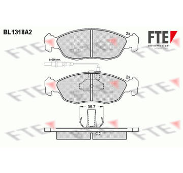 Sada brzdových destiček, kotoučová brzda FTE 9010105