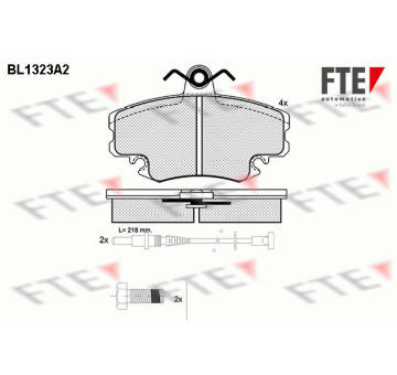 Sada brzdových destiček, kotoučová brzda FTE 9010110