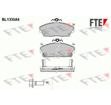 Sada brzdových destiček, kotoučová brzda FTE 9010124