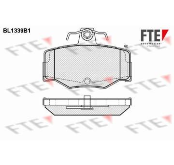Sada brzdových destiček, kotoučová brzda FTE 9010129