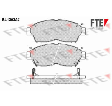 Sada brzdových destiček, kotoučová brzda FTE BL1353A2
