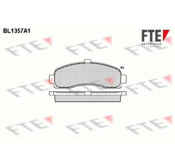 Sada brzdových destiček, kotoučová brzda FTE 9010137