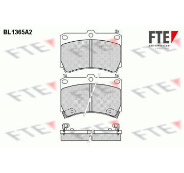 Sada brzdových destiček, kotoučová brzda FTE BL1365A2