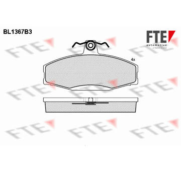 Sada brzdových destiček, kotoučová brzda FTE 9010145