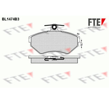 Sada brzdových destiček, kotoučová brzda FTE BL1474B3