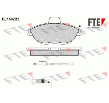 Sada brzdových destiček, kotoučová brzda FTE 9010212