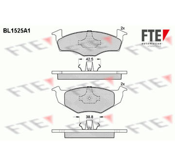 Sada brzdových destiček, kotoučová brzda FTE BL1525A1