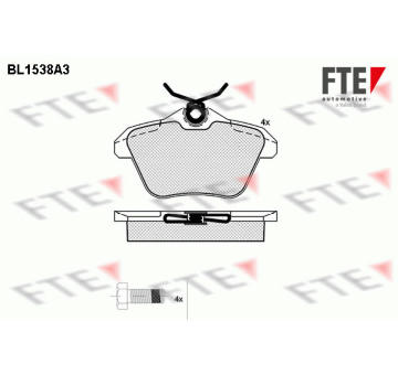 Sada brzdových destiček, kotoučová brzda FTE 9010237