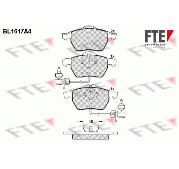 Sada brzdových destiček, kotoučová brzda FTE 9010251