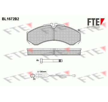 Sada brzdových destiček, kotoučová brzda FTE 9010286