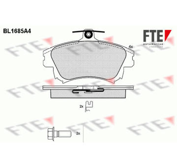Sada brzdových destiček, kotoučová brzda FTE 9010297