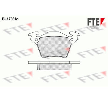 Sada brzdových destiček, kotoučová brzda FTE BL1733A1