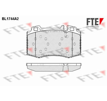 Sada brzdových destiček, kotoučová brzda FTE 9010328