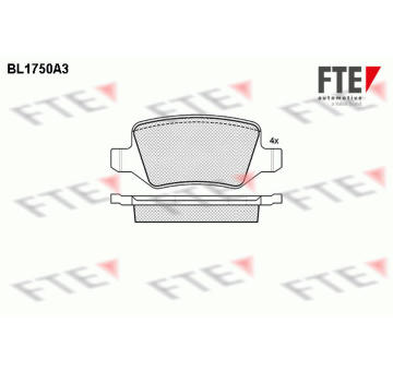 Sada brzdových destiček, kotoučová brzda FTE 9010331