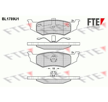 Sada brzdových destiček, kotoučová brzda FTE 9010360