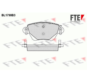 Sada brzdových destiček, kotoučová brzda FTE 9010362