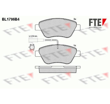 Sada brzdových destiček, kotoučová brzda FTE 9010367