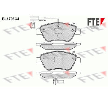 Sada brzdových destiček, kotoučová brzda FTE 9010368