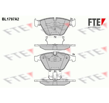Sada brzdových destiček, kotoučová brzda FTE 9010369