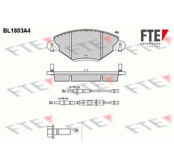 Sada brzdových destiček, kotoučová brzda FTE BL1803A4