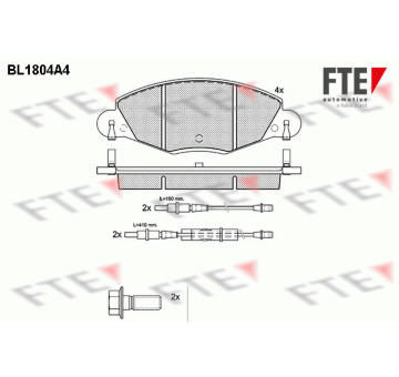 Sada brzdových destiček, kotoučová brzda FTE BL1804A4
