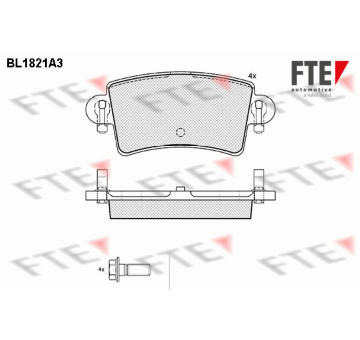 Sada brzdových destiček, kotoučová brzda FTE 9010398